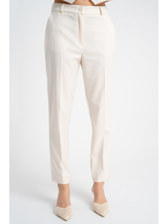 CLICK CLICK Παντελόνι υφασμάτινο 30-340 Εκρού Regular Fit