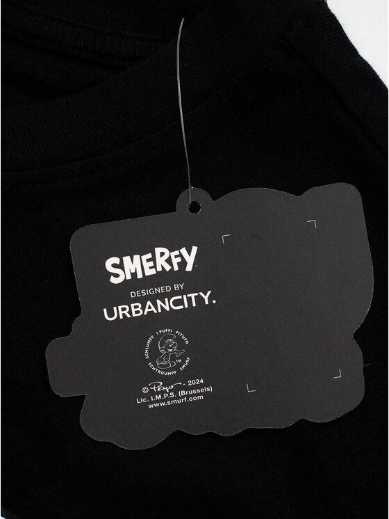 Smerfy Smerfy T-Shirt Szeroka luźna 131797 Czarny Oversize