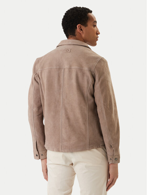 Milestone Milestone Кожено яке Valerio 612205 60790 Бежов Regular Fit