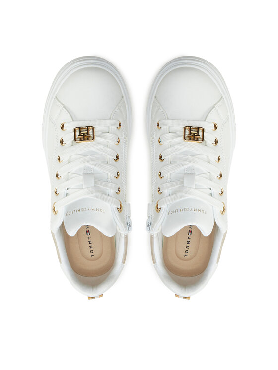 Tommy Hilfiger Tommy Hilfiger Laisvalaikio batai Low Cut Lace-Up Sneaker T3A9-33743-1355 S Balta