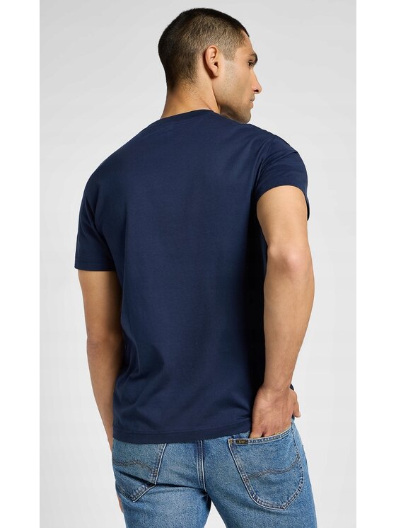 Lee Lee T-Shirt Relaxed Tee Niebieski Relaxed Fit