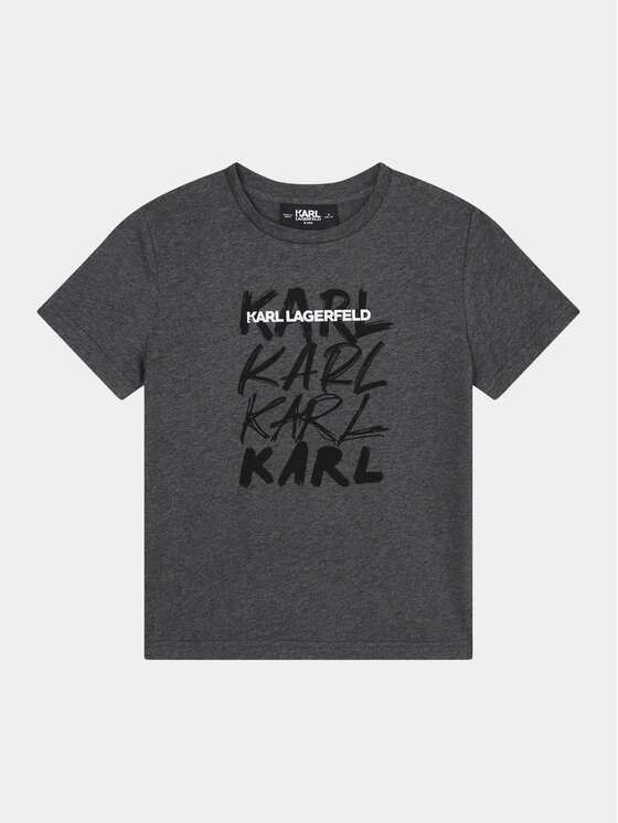 Karl Lagerfeld Kids T-krekls Z25424 S Pelēks Regular Fit