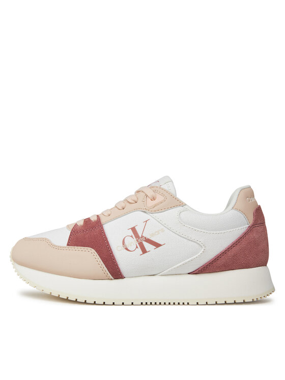 Calvin Klein Jeans Calvin Klein Jeans Snīkeri Runner Low Lace Mix Ml Btw YW0YW01436 Balts
