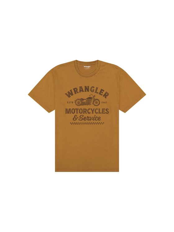 Wrangler Wrangler T-Shirt AMERICANA TEE Beżowy Regular Fit