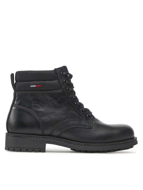 Tommy Jeans Tommy Jeans Ορειβατικά παπούτσια Classic Short Lace Up Boot EM0EM01057 Μαύρο