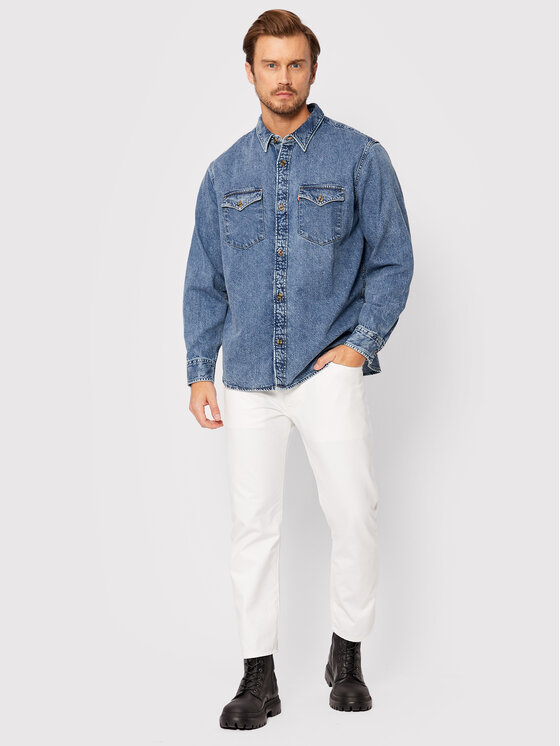 Camicia di jeans Western A1919-0014 Blu Relaxed