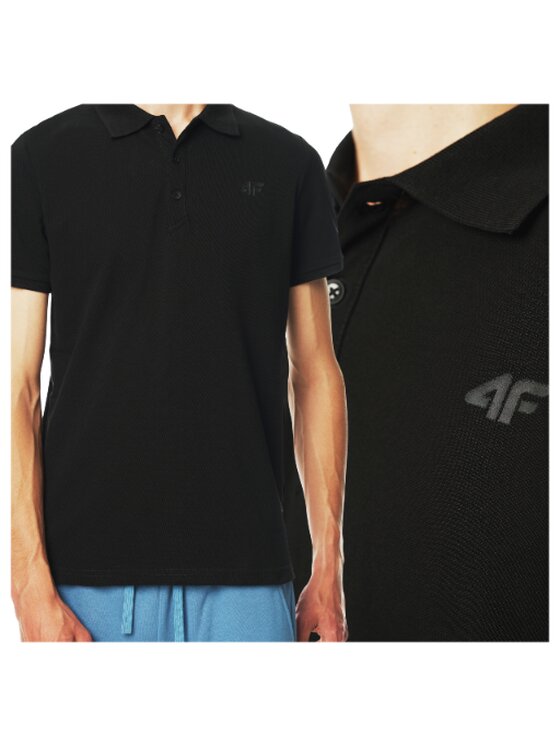 4F 4F Polokošile 4FWSS25TPTSM704-20S Černá Regular Fit