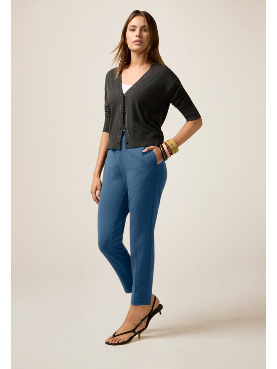 Oltre Oltre Pantaloni di tessuto P273J002361N004 Turchese Regular Fit