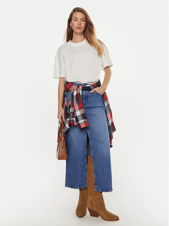 Wrangler Wrangler Spódnica jeansowa 112356425 Niebieski Regular Fit