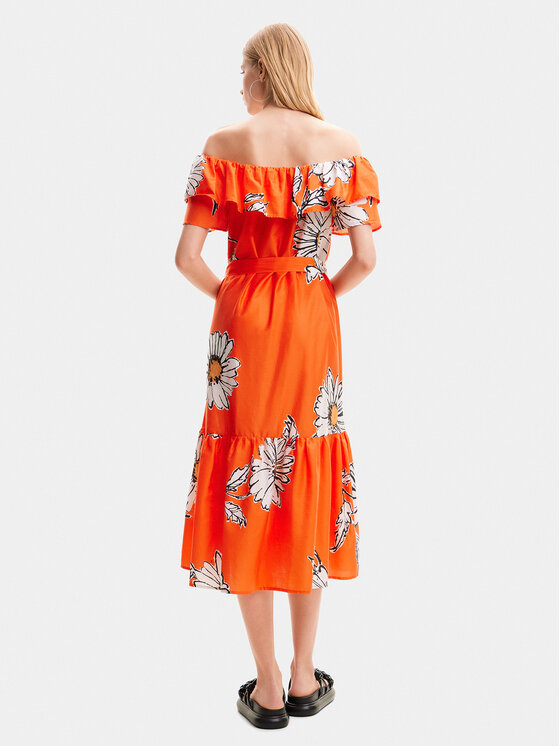 Desigual Desigual Sukienka letnia Georgeo 24SWVW02 Pomarańczowy Regular Fit