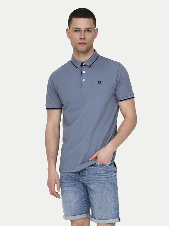 Only & Sons Tricou polo Fletcher 22024827 Albastru Regular Fit
