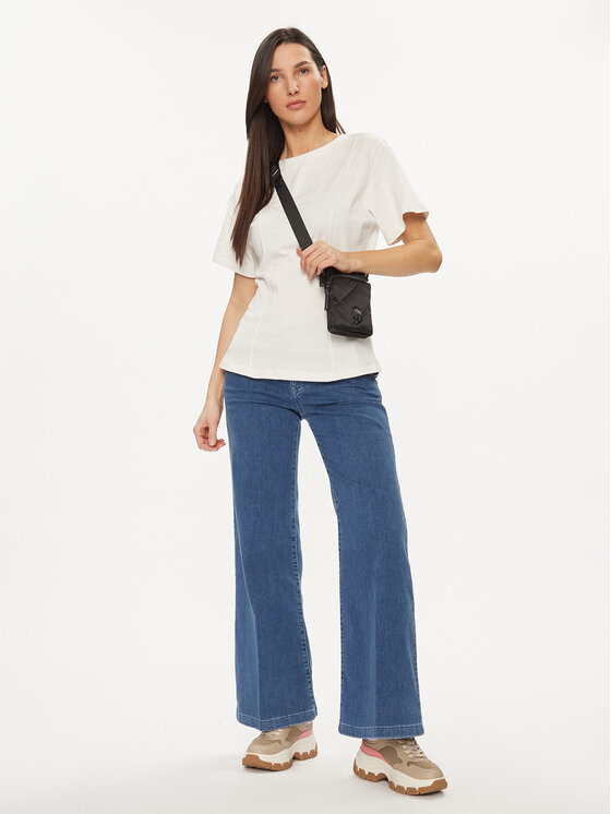 United Colors Of Benetton United Colors Of Benetton Majica 3BL0D106A Écru Regular Fit
