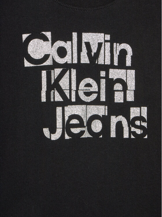 Calvin Klein Jeans Calvin Klein Jeans T-shirt Metallic IG0IG02340 Crna Regular Fit