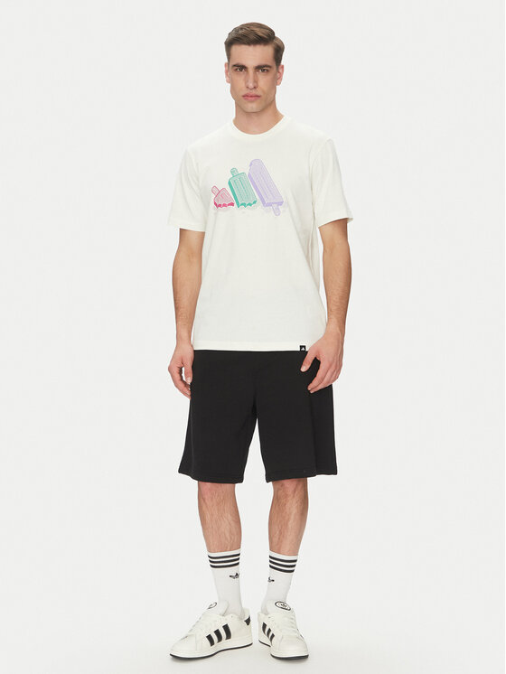 adidas adidas T-shirt Lounge Ice Graphic JJ4020 Bijela Regular Fit