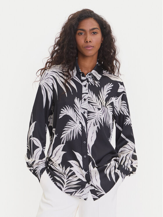 Guess Koszula W5YH03 WF1T2 Czarny Regular Fit