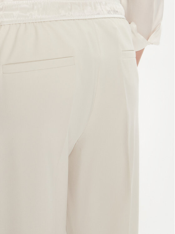 Marella Marella Hlače iz tkanine Cammino 2423136045 Écru Regular Fit