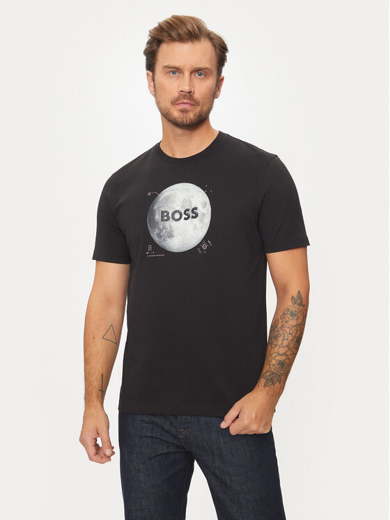 Boss T-krekls 50528189 Melns Regular Fit