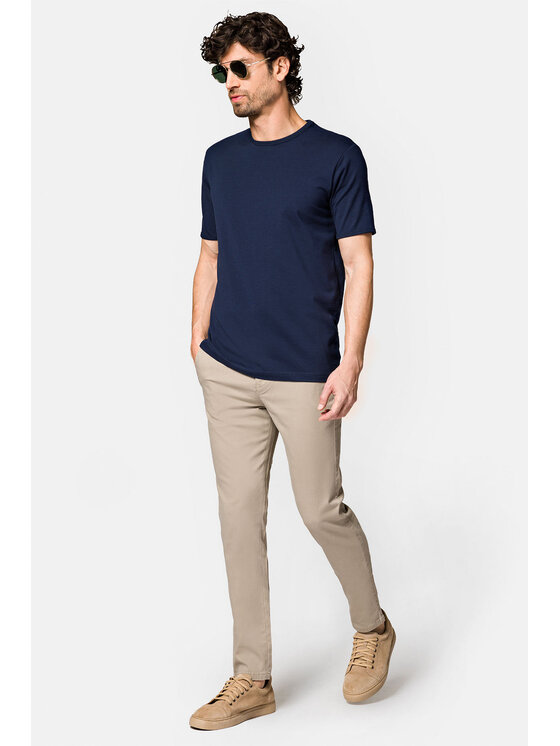 Lancerto Lancerto Spodnie materiałowe Monaco SP082123000003 Beżowy Slim Fit