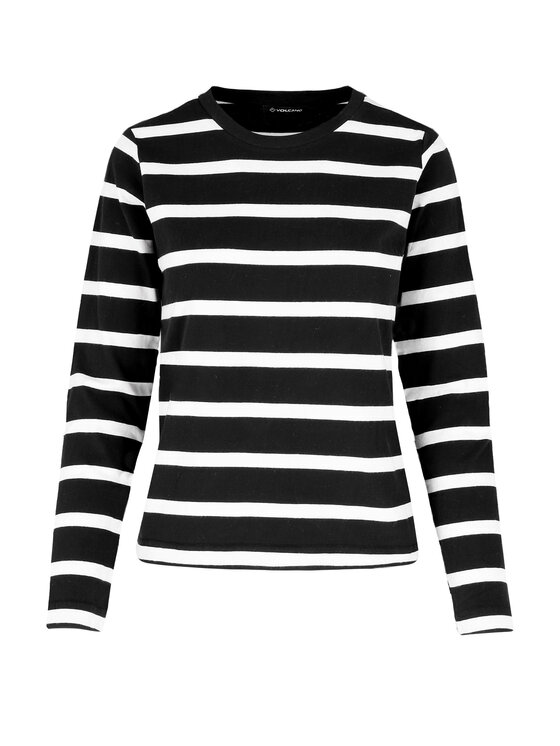 Volcano Volcano Longsleeve L-MARLA Czarny Regular Fit