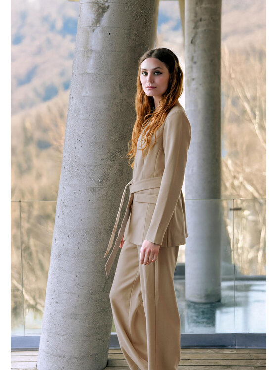 Volcano Volcano Marynarka JB-MIRELLA Beżowy Regular Fit