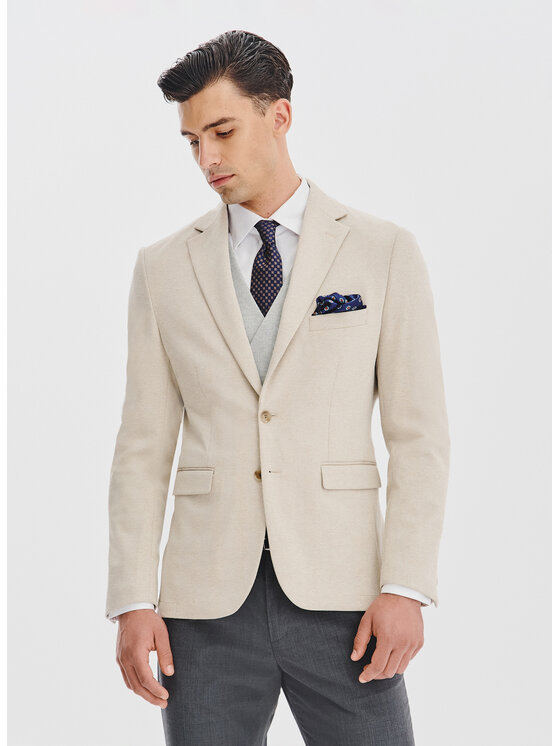 Pako Lorente Pako Lorente Marynarka P25WF-3X-005 Beżowy Slim Fit