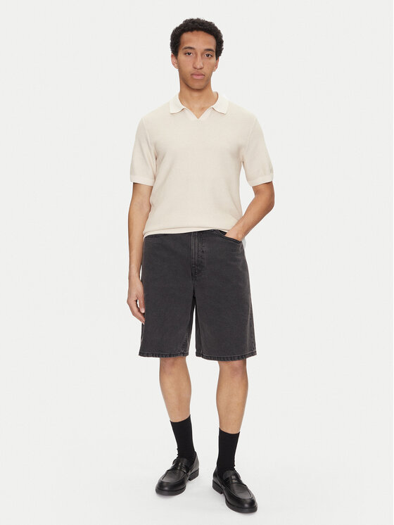 Jack&Jones Jack&Jones Тениска с яка и копчета Ceaston 12273012 Бежов Regular Fit