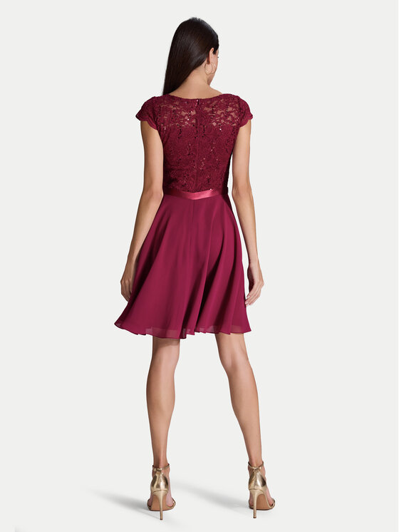 Swing Swing Sukienka koktajlowa 77760510 Bordowy Regular Fit