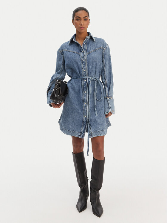 BOSS BOSS Дънкова рокля 50557046 Син Regular Fit