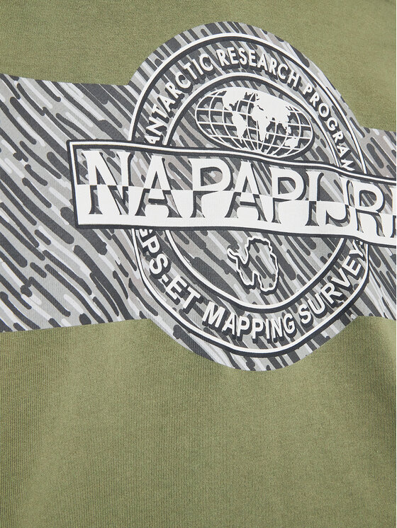 Napapijri Napapijri Μπλούζα B-Pinzon NP0A4GXD M Πράσινο Regular Fit