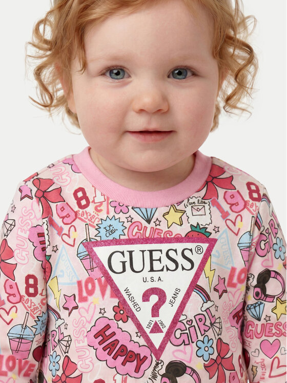 Guess Guess Μπλούζα K6YQ04 K3845 Ροζ Regular Fit