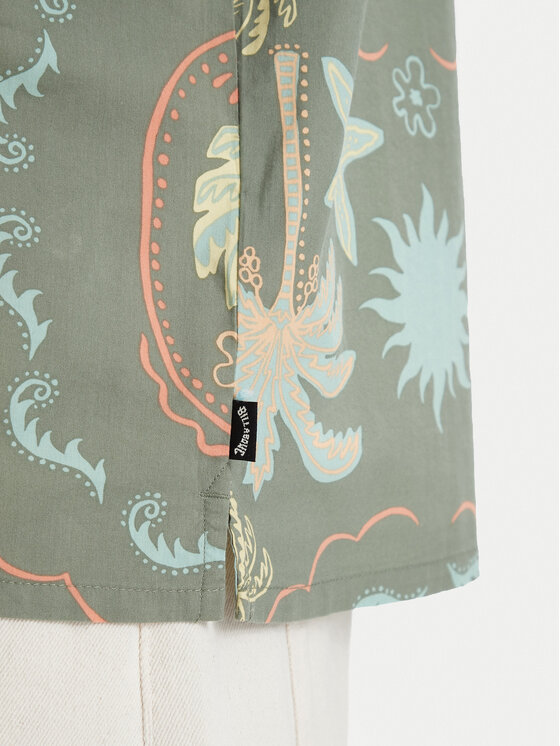 Billabong Billabong Риза Vacay EBYWT03019 Тъмнозелен Relaxed Fit