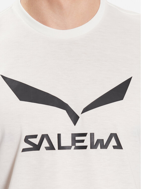 Salewa Salewa T-Shirt Solidlogo Dry 27018 Biały Regular Fit