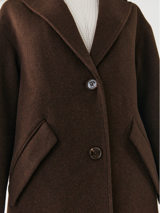 Guess Guess Cappotto di lana Elly W2BL0H WEWU0 Marrone Relaxed Fit