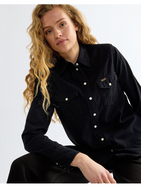 Wrangler Wrangler Koszula HERITAGE SHIRT Czarny Regular Fit