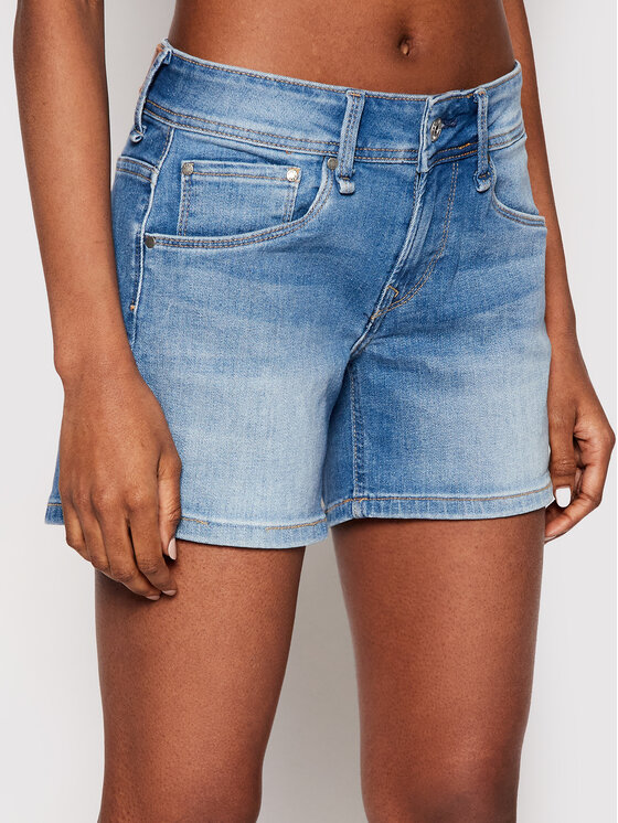Pepe Jeans Kratke traperice Siouxie PL800685 Plava Regular Fit • Modivo.hr