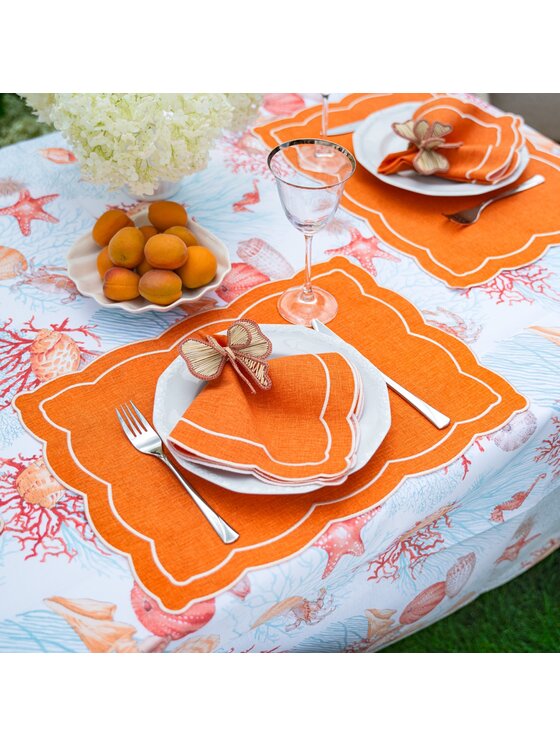 Roseberry Home Roseberry Home Obrus morski Azure Reef Pomarańczowy