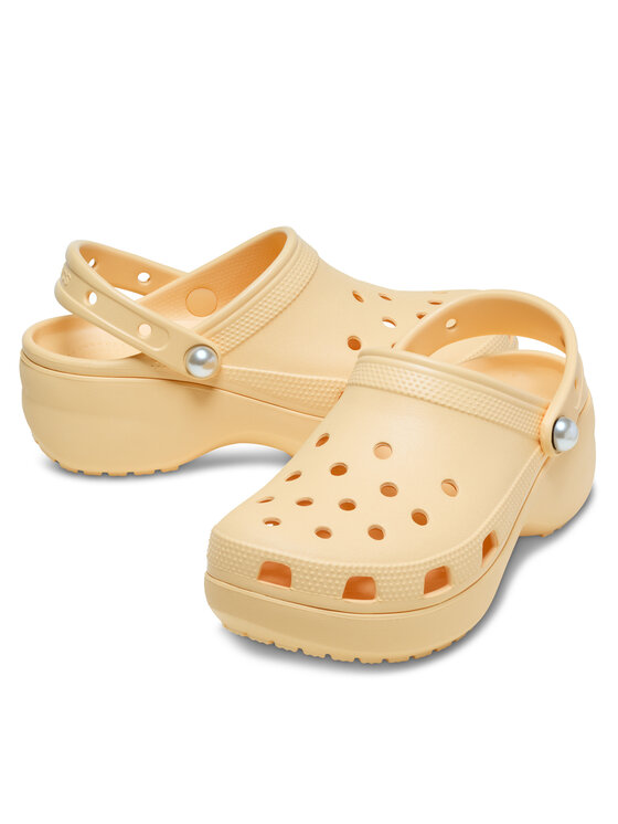 Crocs Crocs Şlapi Classic Platform Pearl Clog 211231 Auriu