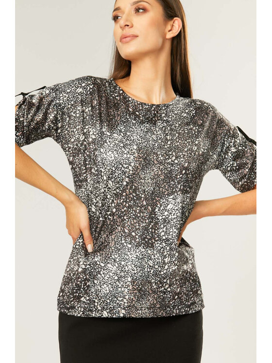 QUIOSQUE QUIOSQUE Bluzka POWDERY BLOUSE Brązowy Regular Fit