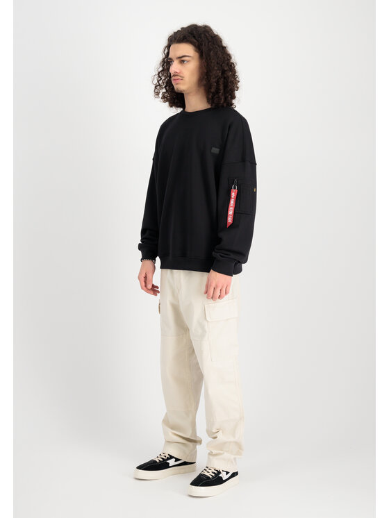 Alpha Industries Alpha Industries Bluza Alpha Essentials Rubber Logo Sweatshirt Czarny Relaxed Fit