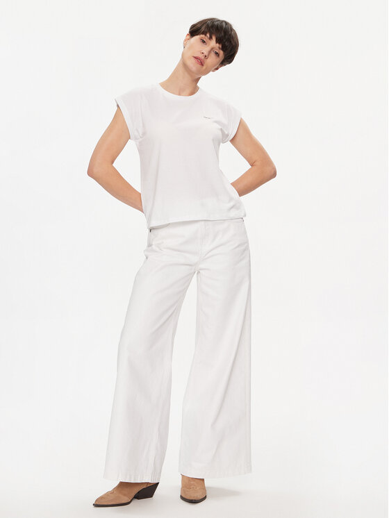 Pepe Jeans Pepe Jeans Jeansy PL204684 Biały Bootcut Fit