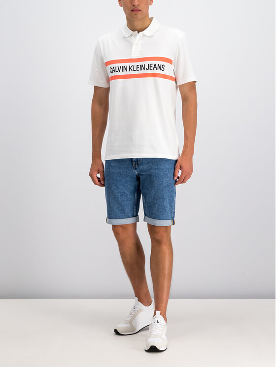 Calvin Klein Jeans Polo marškinėliai J30J312540 Balta Regular Fit •  Modivo.lt