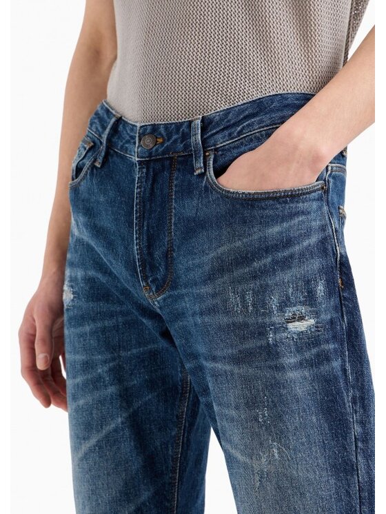 Emporio Armani Emporio Armani Jeansy 3EM000121 AF13281 Modrá Slim Leg
