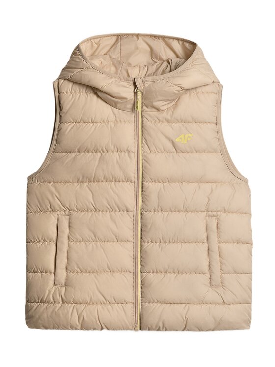 4F 4F Kamizelka OUTERWEAR Beżowy Regular Fit