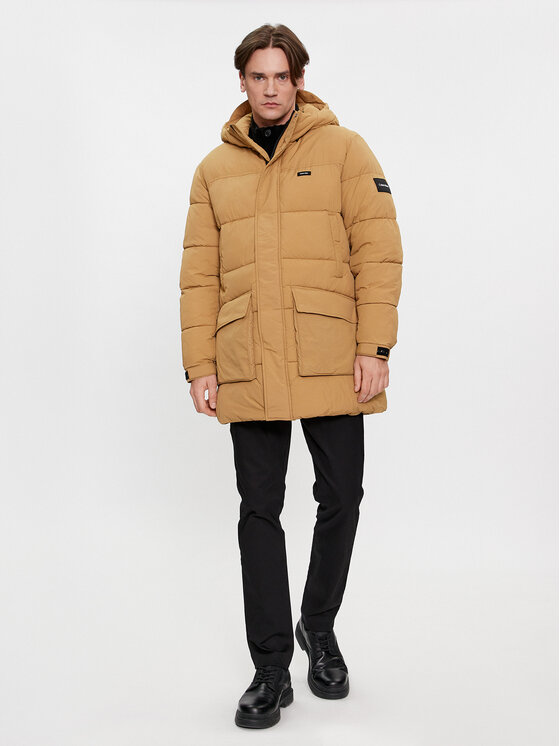 Calvin Klein Calvin Klein Зимно яке Crinkle K10K112228 Бежов Regular Fit