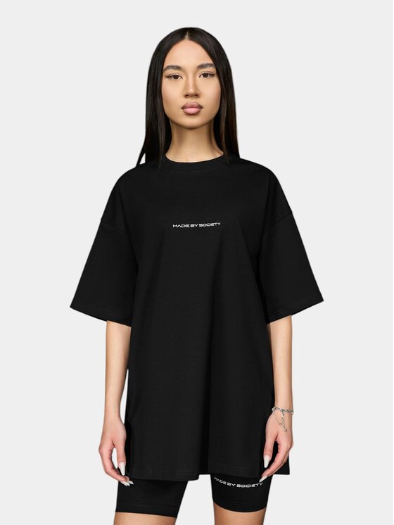 MADE BY SOCIETY MADE BY SOCIETY T-Shirt Tricou SLATE - T27323 Czarny Basic Fit