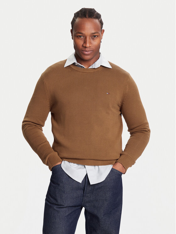 Tommy Jeans Tommy Jeans Пуловер DM0DM21787 Кафяв Regular Fit