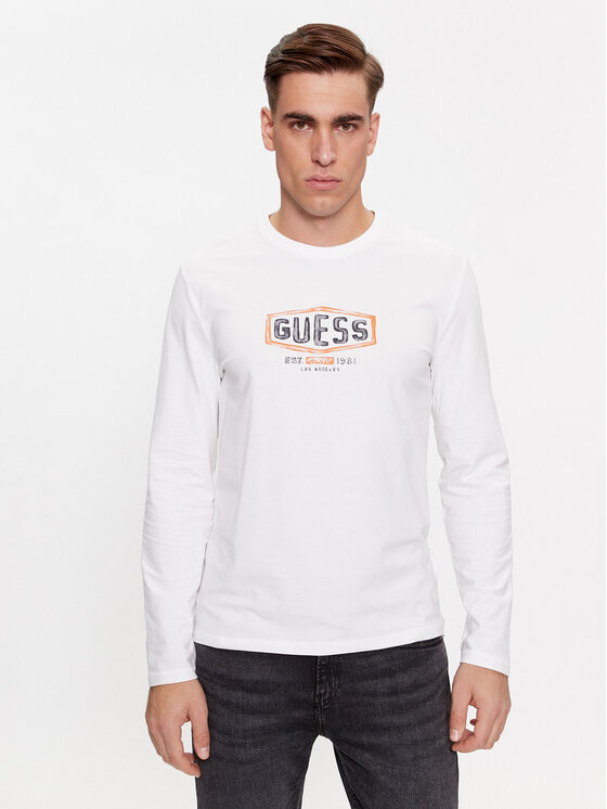 Guess Longsleeve krekls M4RI34 J1314 Balts Slim Fit