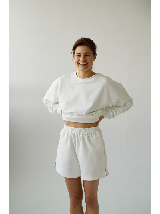 Duende Duende Bluza Zoe Sweatshirt Biały Regular Fit