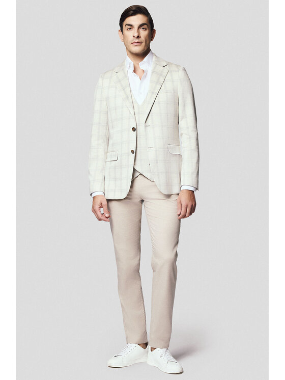 Lancerto Lancerto Marynarka Milazzo MA131125000015 Beżowy Slim Fit
