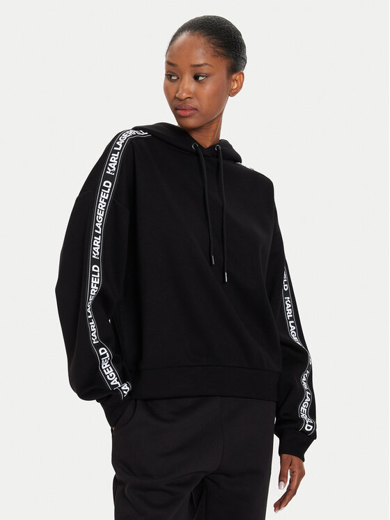 KARL LAGERFELD KARL LAGERFELD Μπλούζα 245W1801 Μαύρο Regular Fit